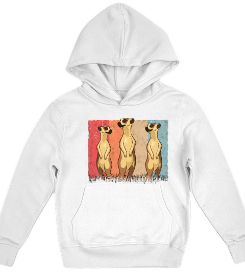 Meerkat Vintage Retro Kids Hoodie