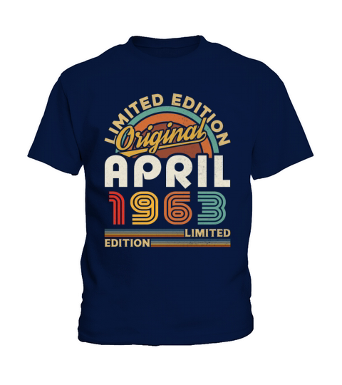 1963 April Vintage Born in 1963 April Gift Kids T-Shirt