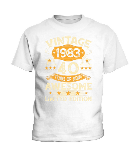 40th Birthday Gifts For Women Vintage 1983 Tees 40 Years Old Kids T-Shirt