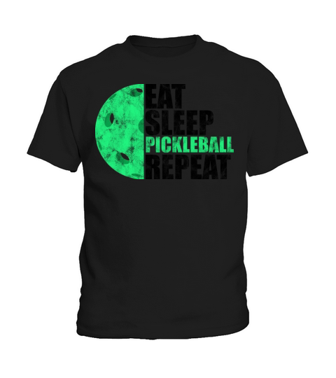 Vintage Eat Sleep Pickleball Repeat Paddle Sport Kids T-Shirt