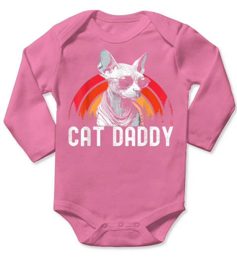 Cat Daddy Vintage Cat Long Sleeve Baby One-Piece