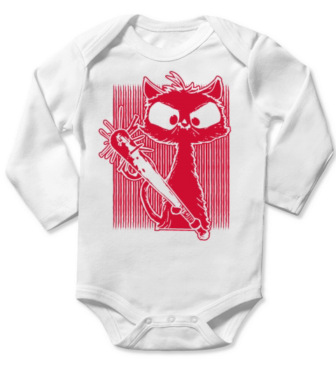 Halloween Retro Cat Vintage Cat Long Sleeve Baby One-Piece