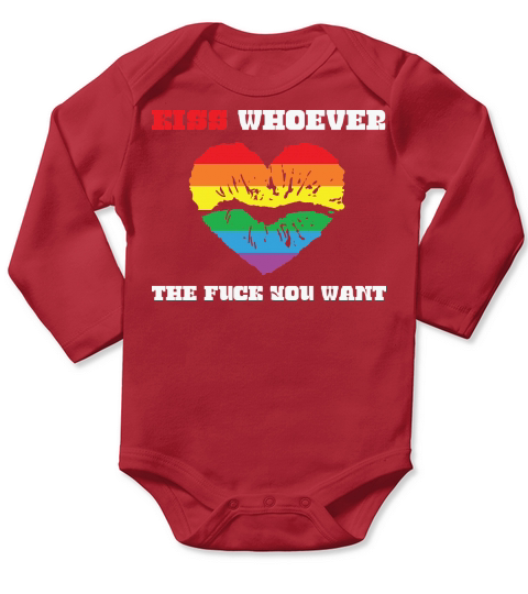 Kiss Whoever You Want LGBT Long Sleeve Baby One-Piece
