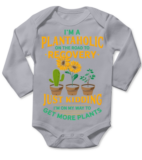 Plant Clay Pot Garden Florist Motif Long Sleeve Baby One-Piece