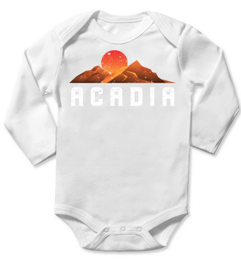 Vintage Acadia Retro National Park Long Sleeve Baby One-Piece