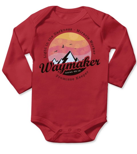 Vintage Bible Verse - Waymaker Promise Keeper Long Sleeve Baby One-Piece