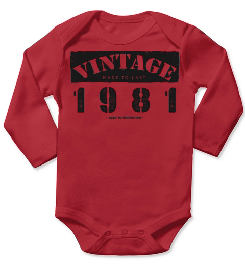 Vintage Classic 1981 42nd Birthday - 42 Years Old Long Sleeve Baby One-Piece
