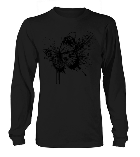 Elegant Vintage Tattoo Splash Butterfly Long sleeved Unisex