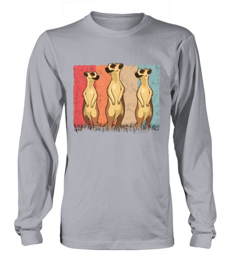 Meerkat Vintage Retro Long sleeved Unisex