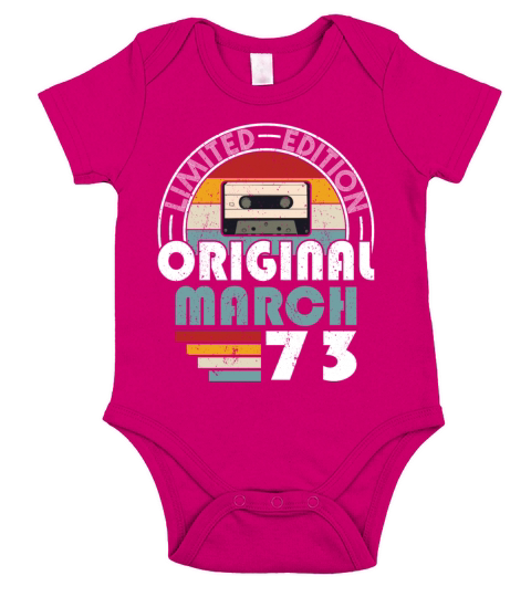 50th birthday march 1973 original 1973 Short Sleeve Baby One-Piece