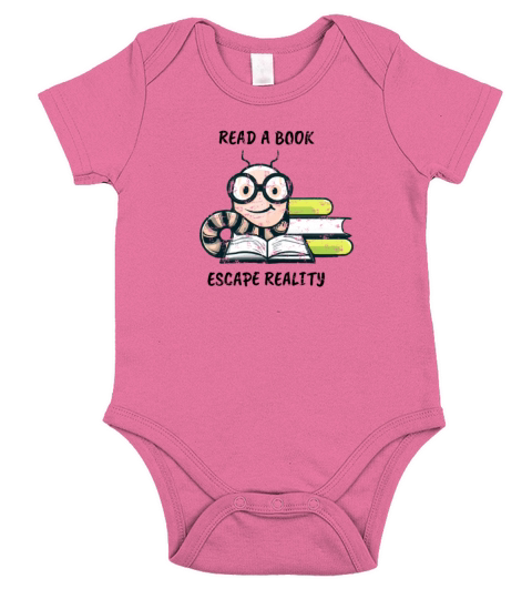 Bookworm Reader Design in Cartoon Style with the Short Sleeve Baby One-Piece