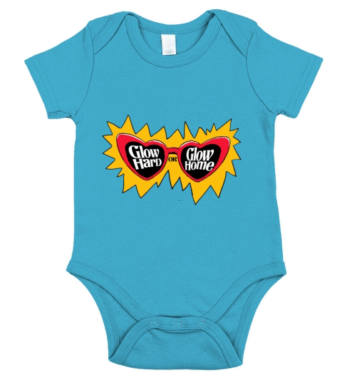 Glow Hard Or Glow Home Retro Glasses Vintage Short Sleeve Baby One-Piece