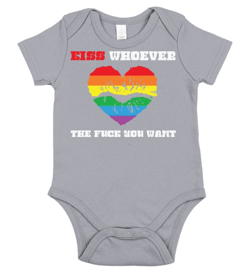 Kiss Whoever You Want LGBT Short Sleeve Baby One-Piece