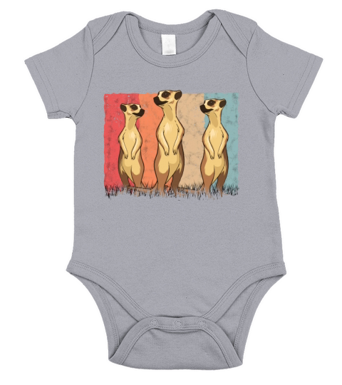 Meerkat Vintage Retro Short Sleeve Baby One-Piece