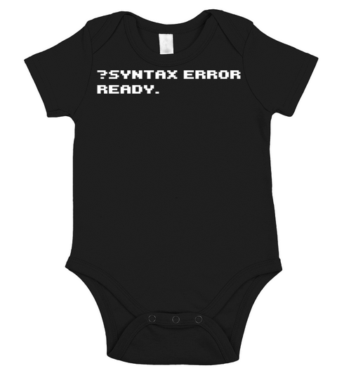SYNTAX ERROR 8 bit retro computer Short Sleeve Baby One-Piece