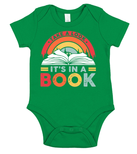 Take A Look Its In A Book Reading Vintage Retro Short Sleeve Baby One-Piece