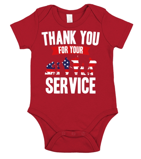 Veterans Day Thank You For Your Service Short Sleeve Baby One-Piece