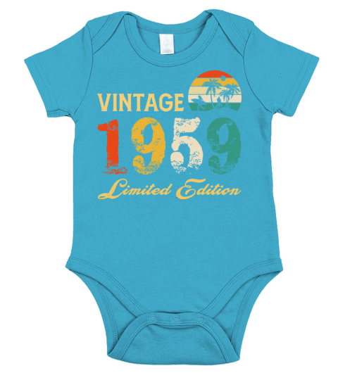 Vintage 1959 Limited Edition Born In 1959 Birthday Short Sleeve Baby One-Piece