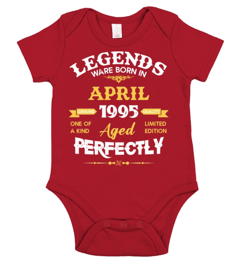 Vintage Aged To Perfection April 1995 Short Sleeve Baby One-Piece