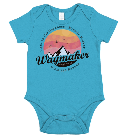 Vintage Bible Verse - Waymaker Promise Keeper Short Sleeve Baby One-Piece