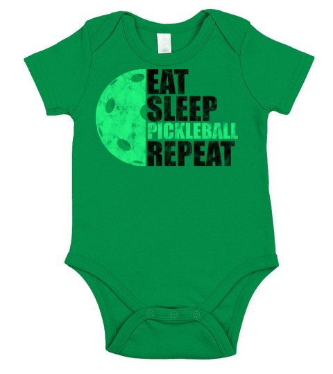 Vintage Eat Sleep Pickleball Repeat Paddle Sport Short Sleeve Baby One-Piece