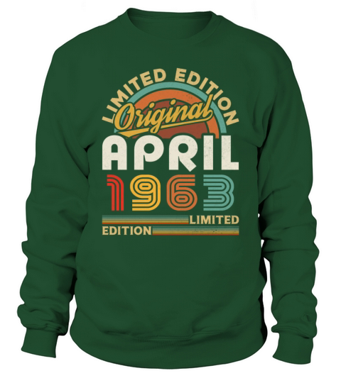 1963 April Vintage Born in 1963 April Gift Sweatshirt Unisex