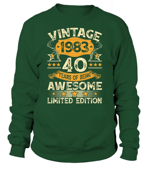 40th Birthday Gifts For Women Vintage 1983 Tees 40 Years Old Sweatshirt Unisex