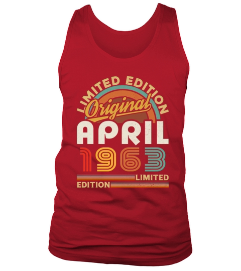 1963 April Vintage Born in 1963 April Gift Tank Top Unisex