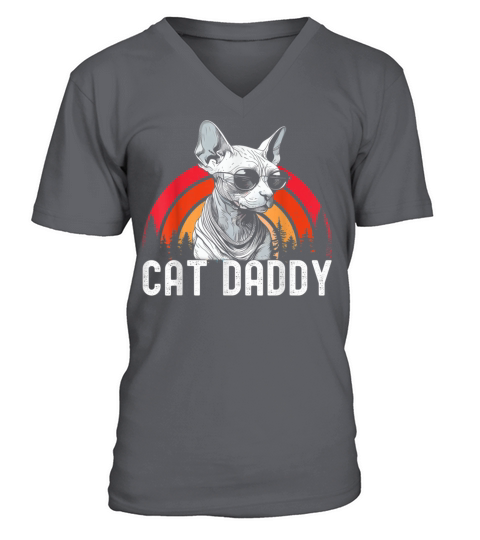 Cat Daddy Vintage Cat V-Neck T-shirt