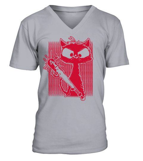 Halloween Retro Cat Vintage Cat V-Neck T-shirt