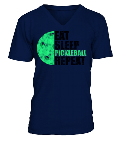 Vintage Eat Sleep Pickleball Repeat Paddle Sport V-Neck T-shirt