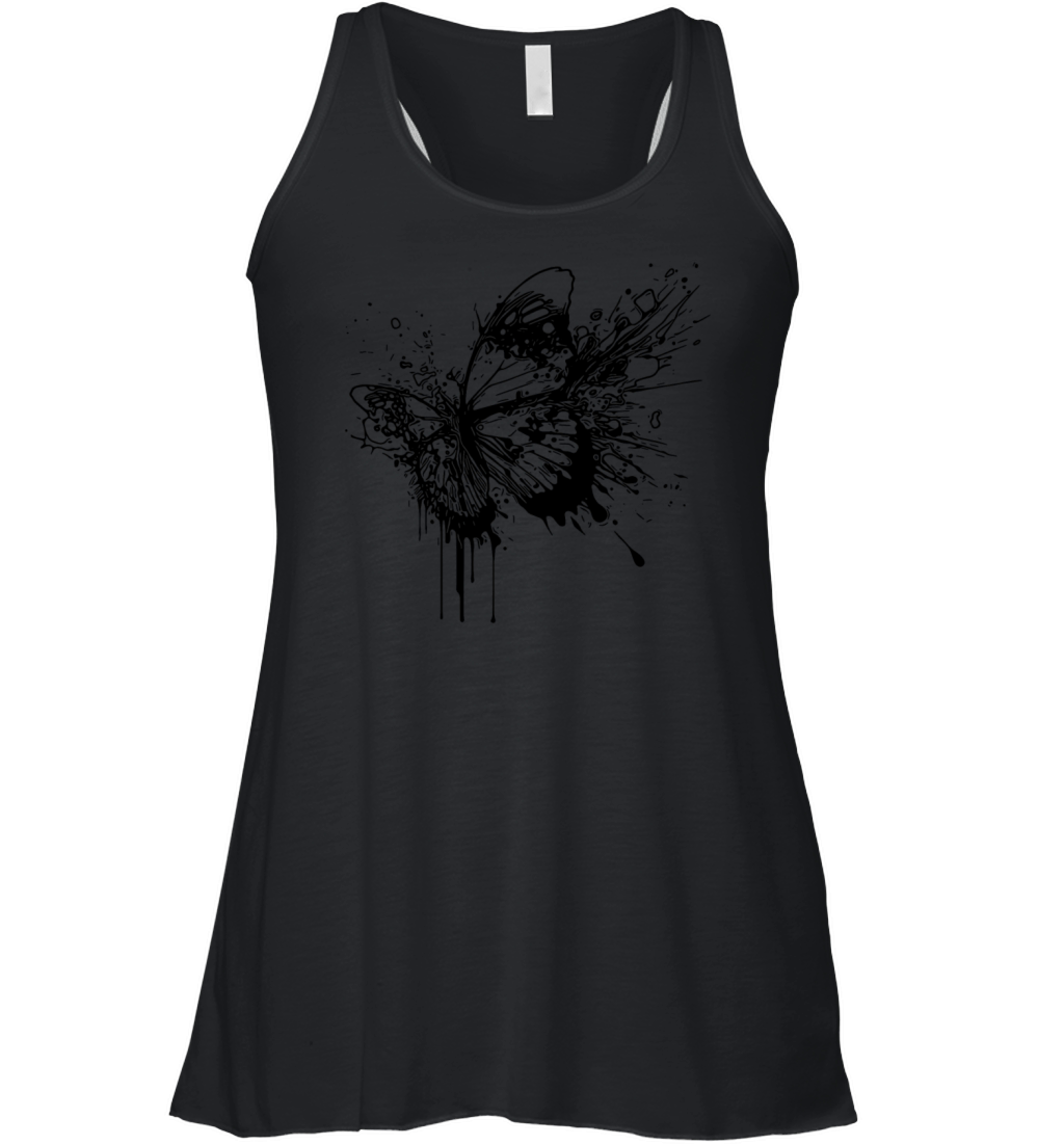Elegant Vintage Tattoo Splash Butterfly Women's Flowy Tank Top