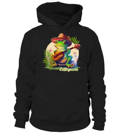 Cottagecore Aesthetic Countryside Banjoist Frog Go Hoodie Unisex