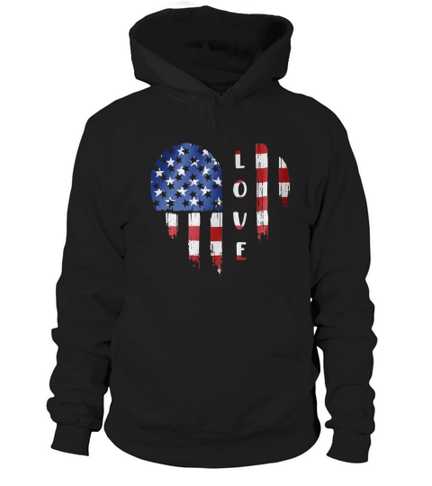 Love 4th July Independence Day Hoodie Unisex