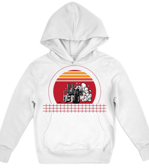 Retro Forklift Operator Kids Hoodie