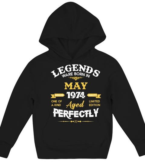 Vintage Aged To Perfection May 1974 Kids Hoodie