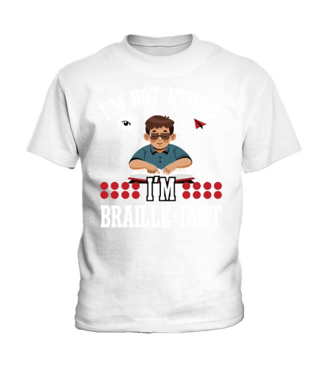 Blindness not stupid braille-iant blind person Kids T-Shirt