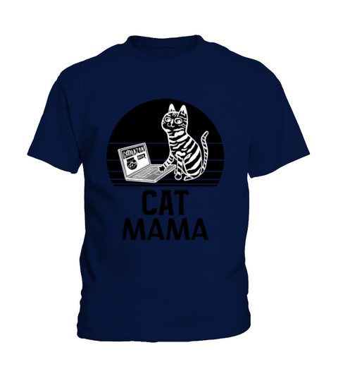 Cat Mom Vintage 80s Style Cat Lady Distressed Kids T-Shirt