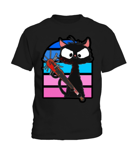 Halloween Retro Cat Vintage Cat Kids T-Shirt