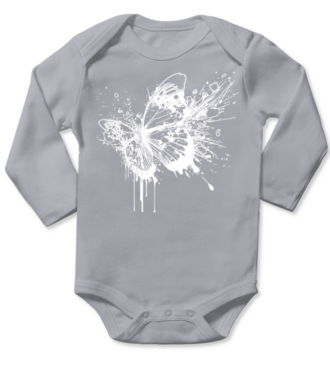 Elegant Vintage Tattoo Splash Butterfly Long Sleeve Baby One-Piece