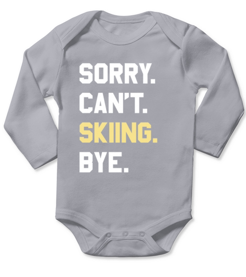 Funny Skiing Gift for Men Women Boys or Girls Long Sleeve Baby One-Piece