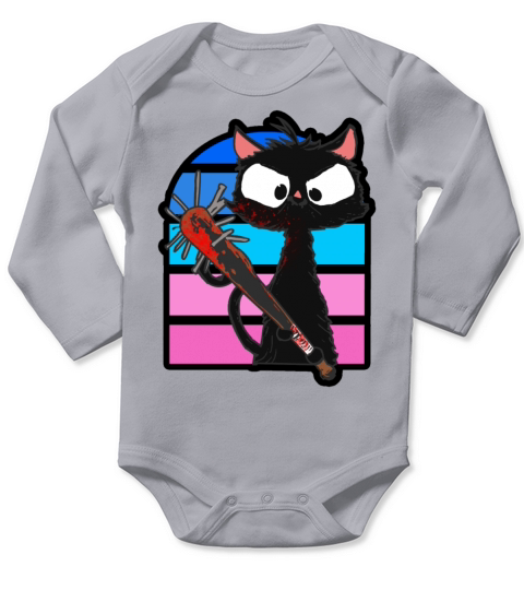 Halloween Retro Cat Vintage Cat Long Sleeve Baby One-Piece