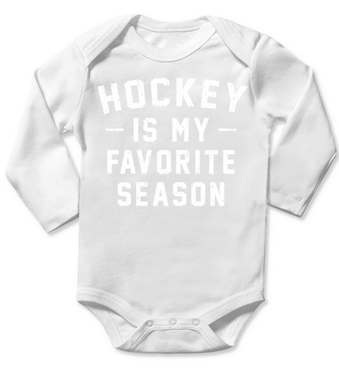 Hockey Is My Favorite Season Vintage Distressed Long Sleeve Baby One-Piece