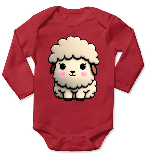 super fluffy little sheep Long Sleeve Baby One-Piece