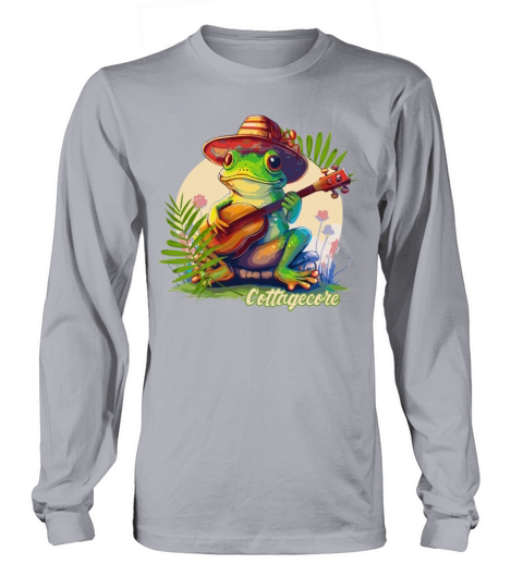 Cottagecore Aesthetic Countryside Banjoist Frog Go Long sleeved Unisex