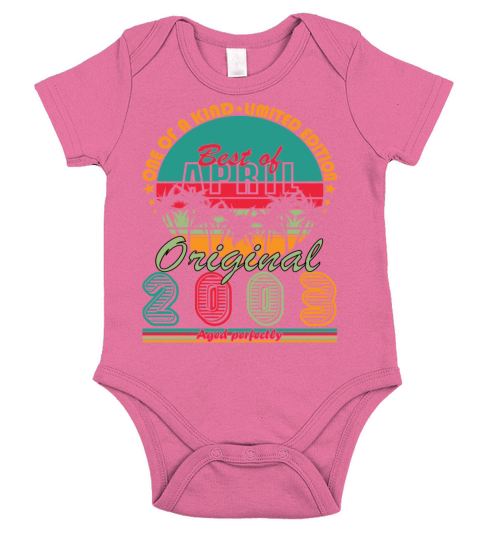 20th birthday April vintage 2003 vintage Short Sleeve Baby One-Piece