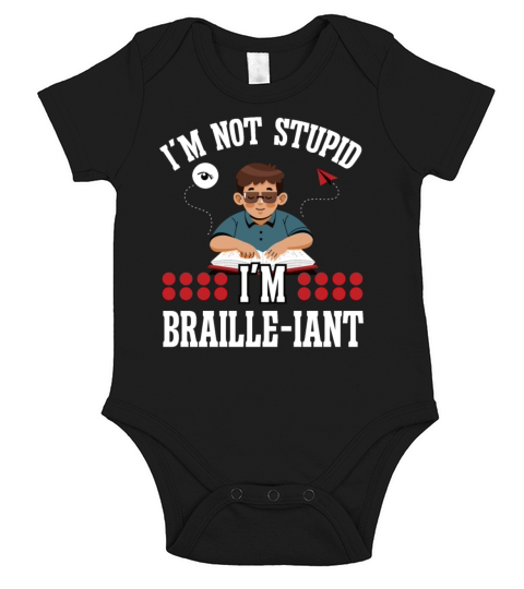 Blindness not stupid braille-iant blind person Short Sleeve Baby One-Piece