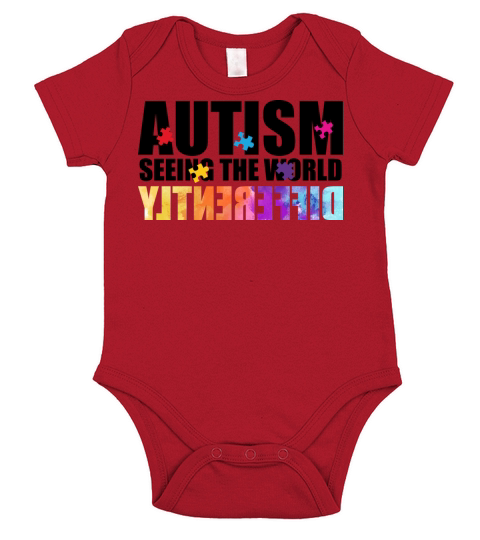 Cute Autism Seeing The World Differently Awareness Short Sleeve Baby One-Piece