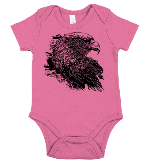 Elegant Eagle In Ink Vintage Tattoo Style Short Sleeve Baby One-Piece