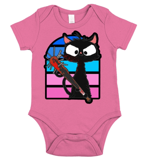 Halloween Retro Cat Vintage Cat Short Sleeve Baby One-Piece